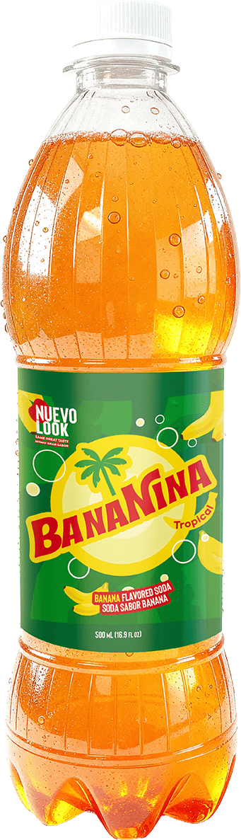 Botella individual de soda Bananina sabor banana